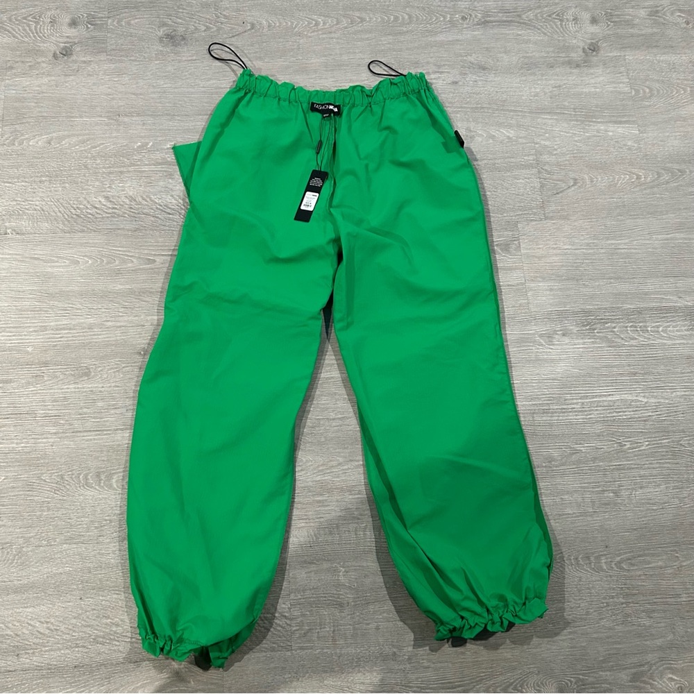 Vibrant Green Drawstring Pants - image 4